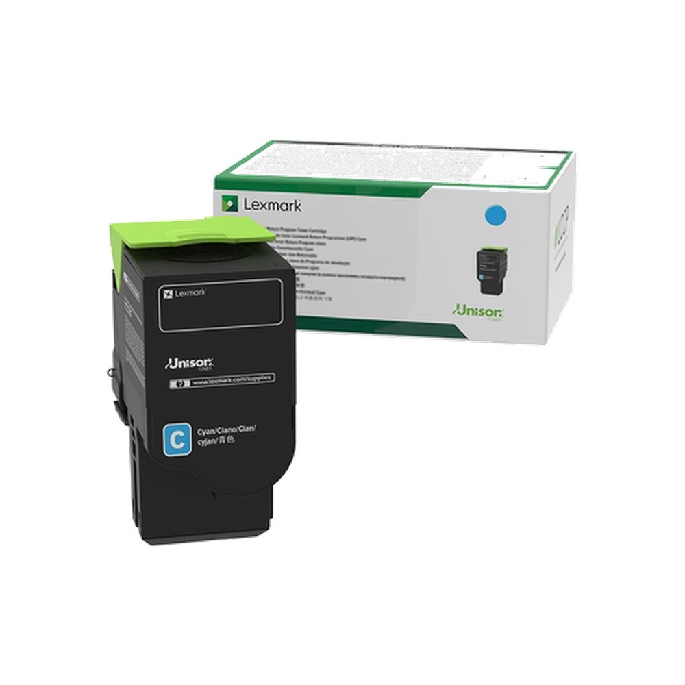 Toner cyan haute capacité Return Program Lexmark 78C1UC0 pour CS521dn — visuel produit BAXARA.