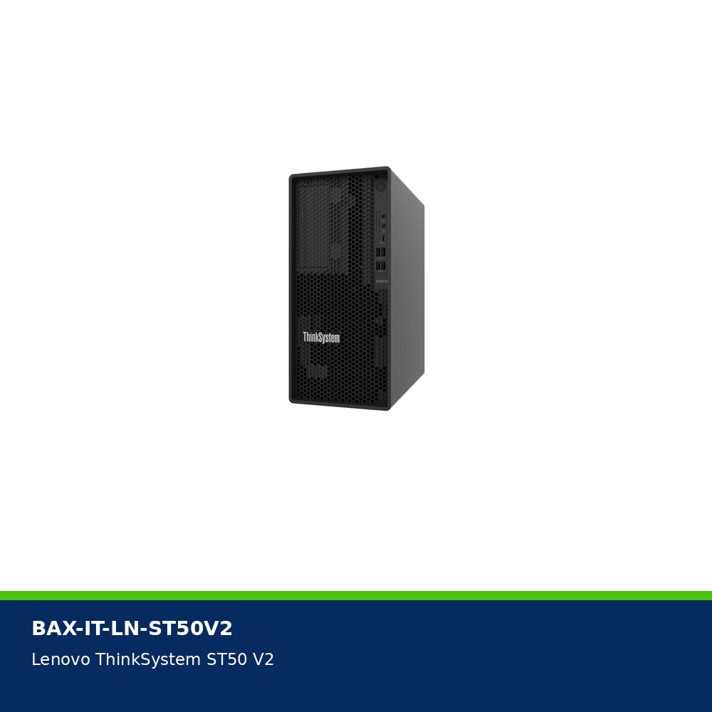 Lenovo ThinkSystem ST50 V2 – Xeon E-2324G — visuel produit BAXARA.