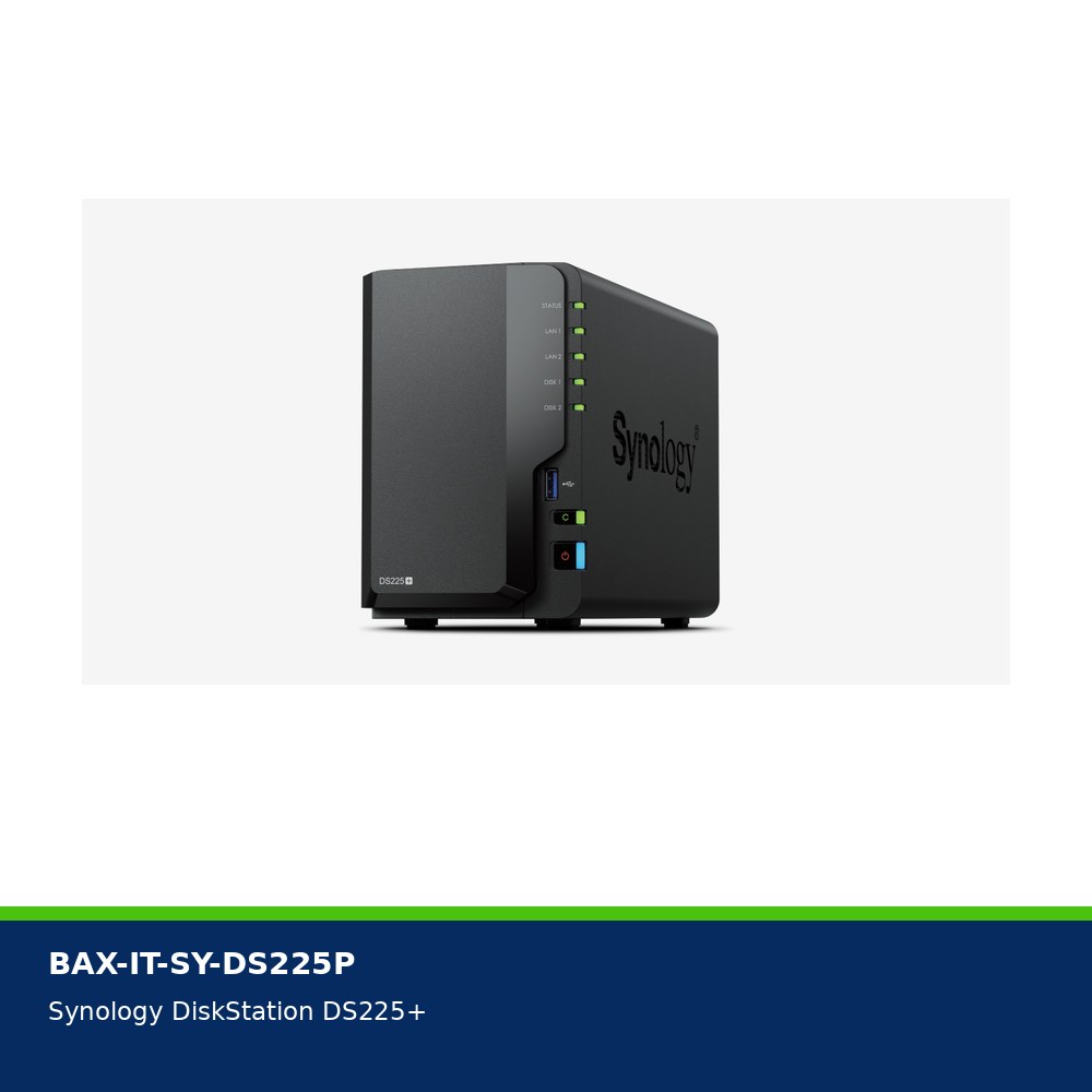 Synology DiskStation DS225+ – NAS 2 baies — visuel produit BAXARA.