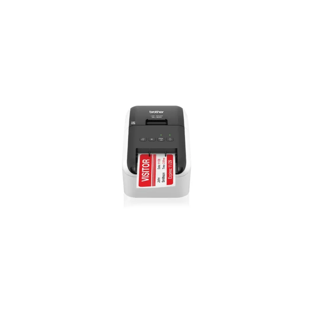 Imprimante d’étiquettes professionnelle Brother QL-800 sur fond blanc.