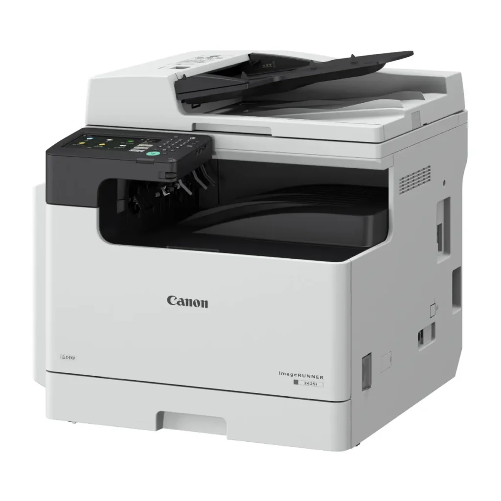 Copieur multifonction A3 monochrome Canon imageRUNNER 2425i sur fond blanc.