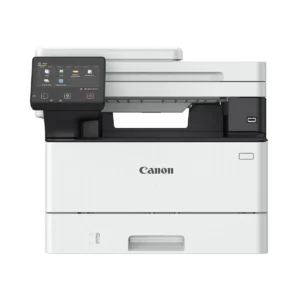 Imprimante multifonction laser monochrome Canon i-SENSYS MF463dw sur fond blanc.