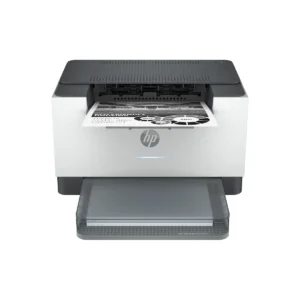 Imprimante laser monochrome HP LaserJet M209dw sur fond blanc.